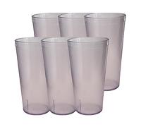 Party Outlaw Clear Plastic Cup Tumblers 6 Pc 20oz Lightweight, Heavy Duty Stackable Cafe Style Plastic Glasses. Reusable & Dishwasher Safe Ice Tea & Water Cups