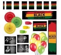 Party Packs Black History Decoration Pack - Bunting- Banners- Balloons - Posters - Fans