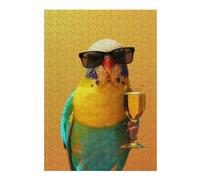 Party Parrot Themed Wooden Jigsaw Puzzle for Adults, 300 PCS