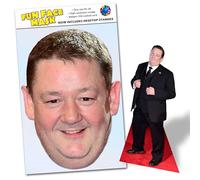 Party People 1 x Johnny Vegas - Ready To Wear Celebrity Face Mask Includes Freestanding 20cm Desktop Standee Card Cutout - Standee Johnny V