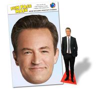 Party People 1 x Matthew Perry - Ready To Wear Celebrity Face Mask Includes Freestanding 20cm Desktop Standee Card Cutout - Standee Matthew P