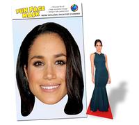 Party People 1 x Meghan Markle - Ready To Wear Celebrity Face Mask Includes Freestanding 20cm Desktop Standee Card Cutout - Standee Meghan M
