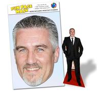Party People 1 x Paul Hollywood - Ready To Wear Celebrity Face Mask Includes Freestanding 20cm Desktop Standee Card Cutout - Standee Paul H