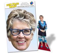 Party People 1 x Prue Leith - Ready To Wear Celebrity Face Mask Includes Freestanding 20cm Desktop Standee Card Cutout - Standee Prue L