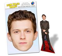 Party People 1 x Tom Holland - Ready To Wear Celebrity Face Mask Includes Freestanding 20cm Desktop Standee Card Cutout - Standee Tom H