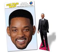 Party People 1 x Will Smith - Ready To Wear Celebrity Face Mask Includes Freestanding 20cm Desktop Standee Card Cutout - Standee Will S
