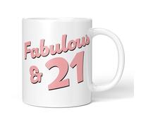 Party People 21st Birthday Gift - Fabulous and 21-11oz Ceramic Novelty Coffee Mug or Tea Cup for Christmas, Birthday, Secret Santa, Mother’s Day or Father’s Day Gift