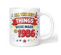 Party People 40th Birthday Gift - All The Best Things were Made in 1986-11oz Ceramic Novelty Coffee Mug or Tea Cup for Christmas, Birthday, Secret Santa, Mother’s Day or Father’s Day Gift