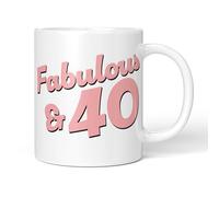 Party People 40th Birthday Gift - Fabulous and 40-11oz Ceramic Novelty Coffee Mug or Tea Cup for Christmas, Birthday, Secret Santa, Mother’s Day or Father’s Day Gift