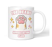 Party People Cat Lover Mug - Toe Beans Appreciation Club - 11oz Ceramic Coffee or Tea Cup for Cat Owners, Birthday or Secret Santa Gift 0162