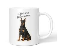 Party People Doberman Pinscher Mug - 11oz Ceramic Coffee or Tea Cup for Dog Lovers, Christmas, Birthday, Secret Santa, Mother’s Day or Father’s Day Gift