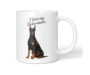 Party People Doberman Pinscher Mug - 11oz Ceramic Coffee or Tea Cup for Dog Lovers, Christmas, Birthday, Secret Santa, Mother’s Day or Father’s Day Gift 0041