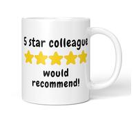 Party People Funny Novelty Mug - 5 Star Colleague - 11oz Ceramic Coffee or Tea Cup for Christmas, Birthday, Secret Santa, Mother’s Day or Father’s Day Gift 0001