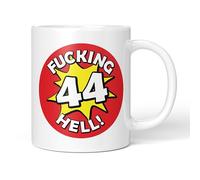 Party People Funny Rude Mug - 44th Birthday Fucking Hell Age Explosion Design, 11oz Ceramic Coffee and Tea Cup Novelty Gift