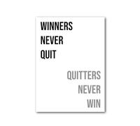 Party People Motivational Wall Art - A1 Inspirational Quote Poster - Unframed - 'winners never quit quitters never win' - Home or Office Decor - Various Sizes & Frame Options - Poster037