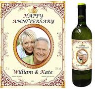 Party People PERSONALISED WINE BOTTLE LABEL - ANY PHOTO + ANY NAME (Type 1)