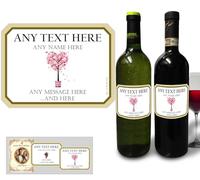 Party People Personalised Wine Labels - 2 Bottle Labels with Any Name & Message on self adhesive gloss labels ready to cut out (Type 3) - various designs to choose from