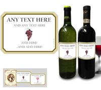 Party People Personalised Wine Labels - 2 Bottle Labels with Any Name & Message on self adhesive gloss labels ready to cut out (Type 2) - various designs to choose from