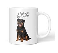 Party People Rottweiler Mug - 11oz Ceramic Coffee or Tea Cup for Dog Lovers, Christmas, Birthday, Secret Santa, Mother’s Day or Father’s Day Gift