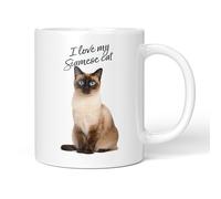 Party People Siamese Cat Mug - 11oz Ceramic Coffee or Tea Cup for Cat Lovers, Christmas, Birthday, Secret Santa, Mother’s Day or Father’s Day Gift