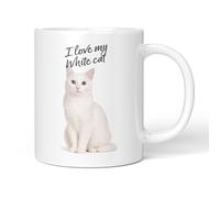 Party People White Cat Mug - 11oz Ceramic Coffee or Tea Cup for Cat Lovers, Christmas, Birthday, Secret Santa, Mother’s Day or Father’s Day Gift