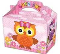 Party Perfecto CUTE OWL PARTY BOXES - PACK OF 10 - Small, Playful, Whimsical Children/Kids Party Food Box