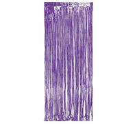 Party Perfecto METALLIC TINSEL DOOR FOIL DOOR CURTAIN Streamers Backdrop Fringe Use for Birthday Wedding Party DIY Photo Booth Decorations Door Window Backdrop Background Photo Props (Purple)