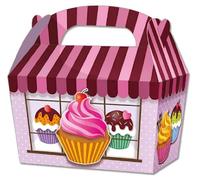 Party Perfecto THEMED SNACK BOXES - PACK OF 10 - Children/Kids Party Boxes Carry Food Meal Fun Picnic Birthday Wedding Favour / Baby Shower Party Box Loot Bag (Cupcake) (XX73)