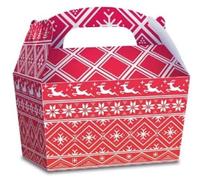 Party Perfecto THEMED SNACK BOXES - PACK OF 10 - Children/Kids Party Boxes Carry Food Meal Fun Picnic Birthday Wedding Favour / Baby Shower Party Box Loot Bag (Nordic Christmas)