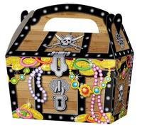 Party Perfecto THEMED SNACK BOXES - PACK OF 10 - Children/Kids Party Boxes Carry Food Meal Fun Picnic Birthday Wedding Favour / Baby Shower Party Box Loot Bag (Pirate)