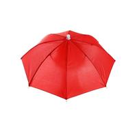 Party Perfecto UMBRELLA HAT - Multi Coloured Sun Rain Umbrella Cap Hand Headwear Rainbow Cap for Outdoor Activities Fancy Dress Accessory (Red)