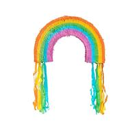 Party Pieces Rainbow Streamer Piñata - Colourful and Fun Party Games for Kids, Vibrant Rainbow Decoration for Birthday Party, Cinco De Mayo, Family Gatherings, and Celebrations - 55cm x 55cm x 9cm