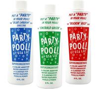 Party Pool LLC - Additive Color Bundle: Blue Lagoon, Green Lagoon, Rockin Red, 8 Ounces Each