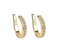 Party-Ready Clip-on Ear Bone CZ Stone Studded Copper Alloy Cuff for Sensitive Ears Without Piercing Earring