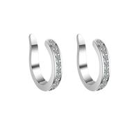 Party-Ready Clip-on Ear Bone CZ Stone Studded Copper Alloy Cuff for Sensitive Ears Without Piercing Earring