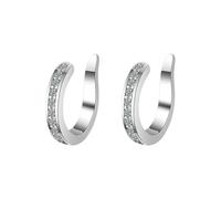Party-Ready Clip-on Ear Bone CZ Stone Studded Copper Alloy Cuff for Sensitive Ears Zirconia Ear Clip
