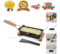 Party-Ready Raclette Grill in Authentic Oak - Includes Utensils for Fun