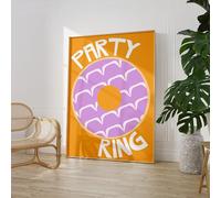 Party Ring Biscuit Print Wall Posters Art A5 A4 A3 A2 A1 Maxi Home Decor Unframed Nostalgic Trendy Artwork - 9119 Orange (A3-297 x 420 mm)