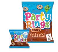 Party Rings Chocolate Mini Biscuits, 5 x 21g Multipack, Iced Chocolate Shortcake Rings, 92 Calories Per Pack