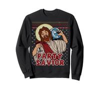 Party Savior Jesus Santa Claus Beer Ugly Christmas Sweater Sweatshirt