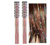 party shine hair clip bundle - Twelve Piece Sequined Strands 20in Adjustable Size, Flexible Shiny Ornaments, Easy Attach Styling Decor, Fashion Accent Pieces | Girls Festival Performance Play