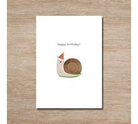 Party Snail Happy Birthday Greeting Card 125mm x 178mm Including Envelope PI003