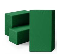 Party Solids Emerald Green Dinner Napkins 8" x 4" Folded - 40 Pcs 2 Ply Emerald Green Napkins Paper Guest Towels for Bathrooms, Dinners, Everyday Parties & Party Supplies