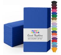 Party Solids Navy Dinner Napkins 8" x 4" Folded - 40 Pcs 2 Ply Navy Napkins Paper Guest Towels for Bathrooms, Dinners, Everyday Parties & Party Supplies