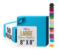 Party Solids Turquoise Dinner Napkins Everyday 50 Pcs 2-Ply Turquoise Napkins Paper 8" x 8" Folded - for Everyday, Parties & Party Supplies