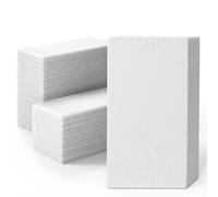 Party Solids White Dinner Napkins Disposable 8" x 4" Folded - 40 Pcs 2 Ply White Napkins Disposable Paper Guest Towels for Bathrooms, Dinners, Everyday Parties & Party Supplies
