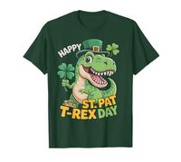 Party ST Patrick's PAT T-REX Day Kids Shamrock Irish T-Shirt