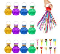 Party Streamers and Party Poppers, 22 Pieces Colourful Celebration Set for Wedding Confetti Toss and Birthday Surprises, Graduation Events and Holiday Gatherings