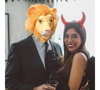 Party Style Animal Latex Toys Halloween Head Prop Animal Halloween Latex Mud Headgear Cos Quirky Holiday Party Performance Props Adult Masks(A-B,One Size)