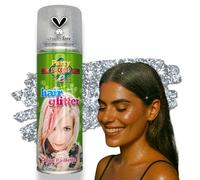 Party-Success Silver Glitter Colour Hair and Body Spray, Wash Out, Made in the UK